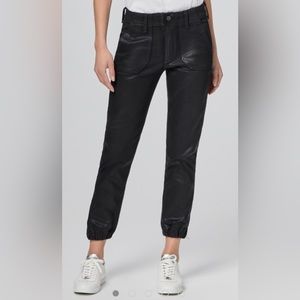 Paige Mayslie Coated Jogger size 31 Black Fog Luxe